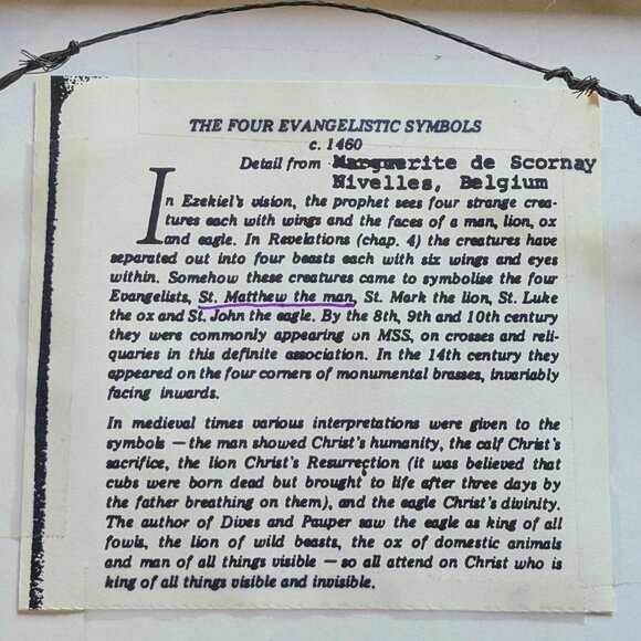 Professionally Handmade Framed Angel Man Evangelist St. Matthew Brass Rubbing - Picture 4 of 4